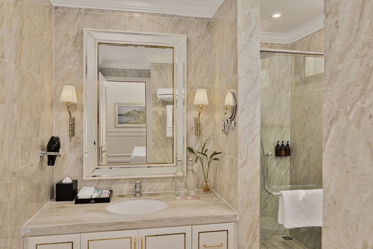 villa, 4 bedrooms, private pool, sea view | bathroom | separate bathtub and shower, designer toiletries, hair dryer, bathrobes