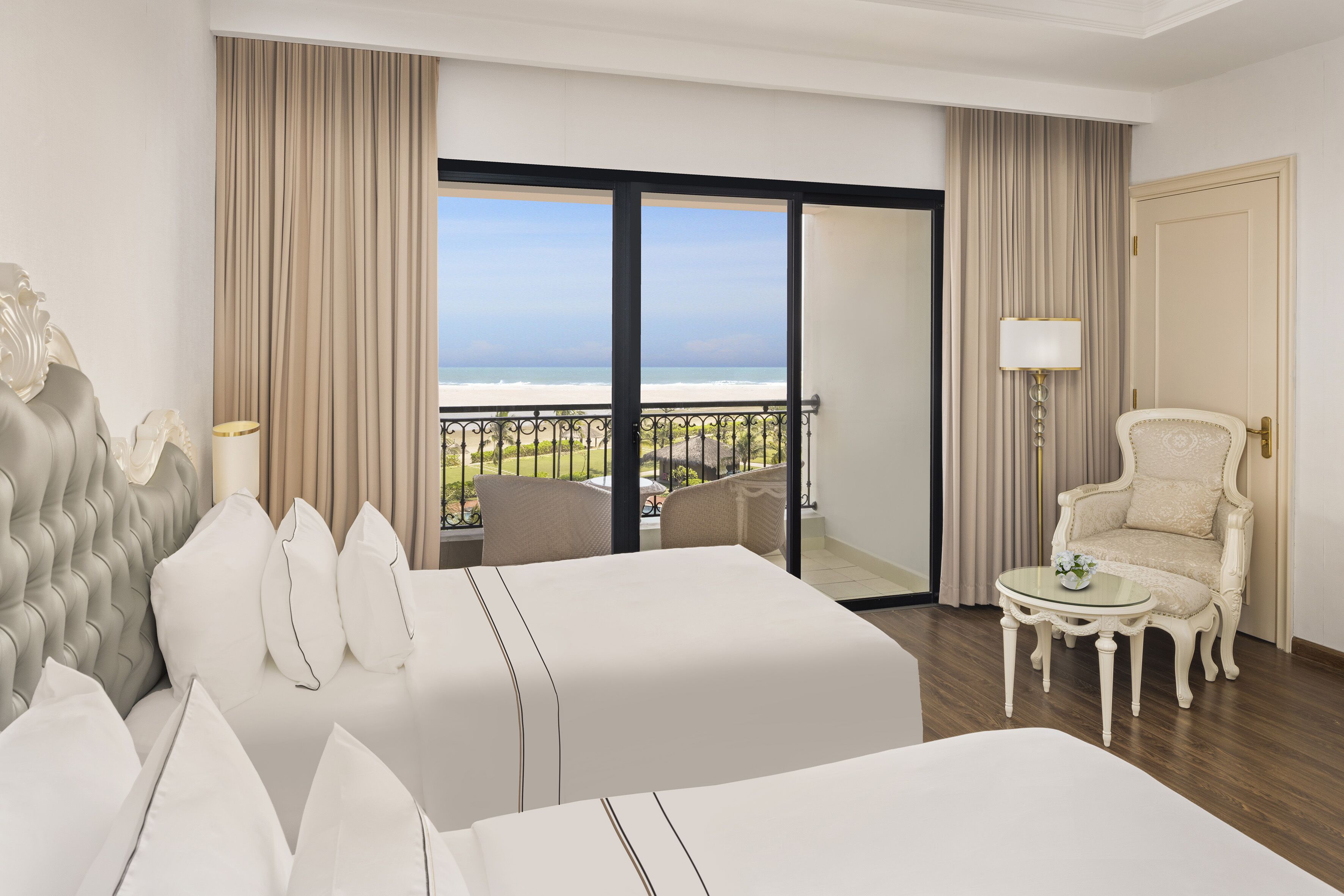 deluxe room, 2 bedrooms, sea view | premium bedding, minibar, in-room safe, desk