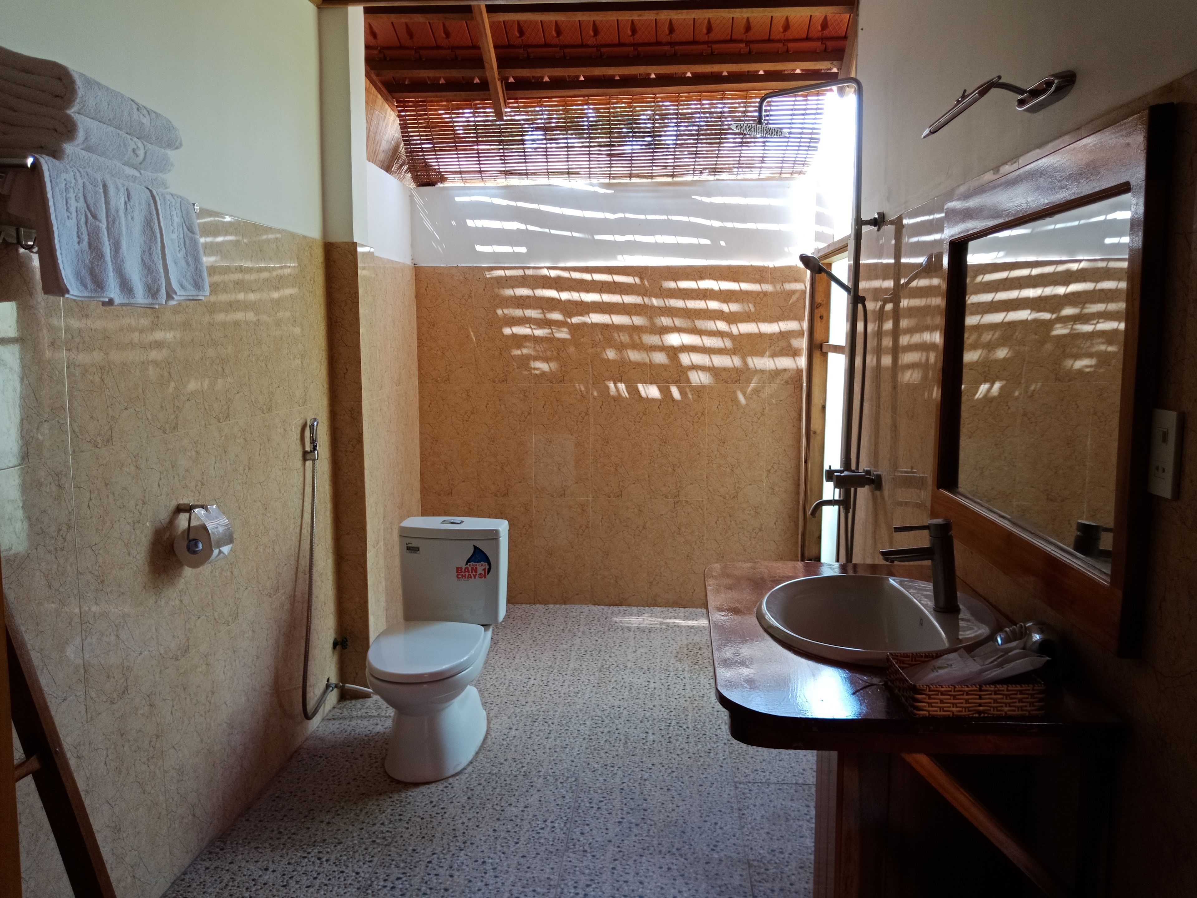 shower, free toiletries, hair dryer, bathrobes