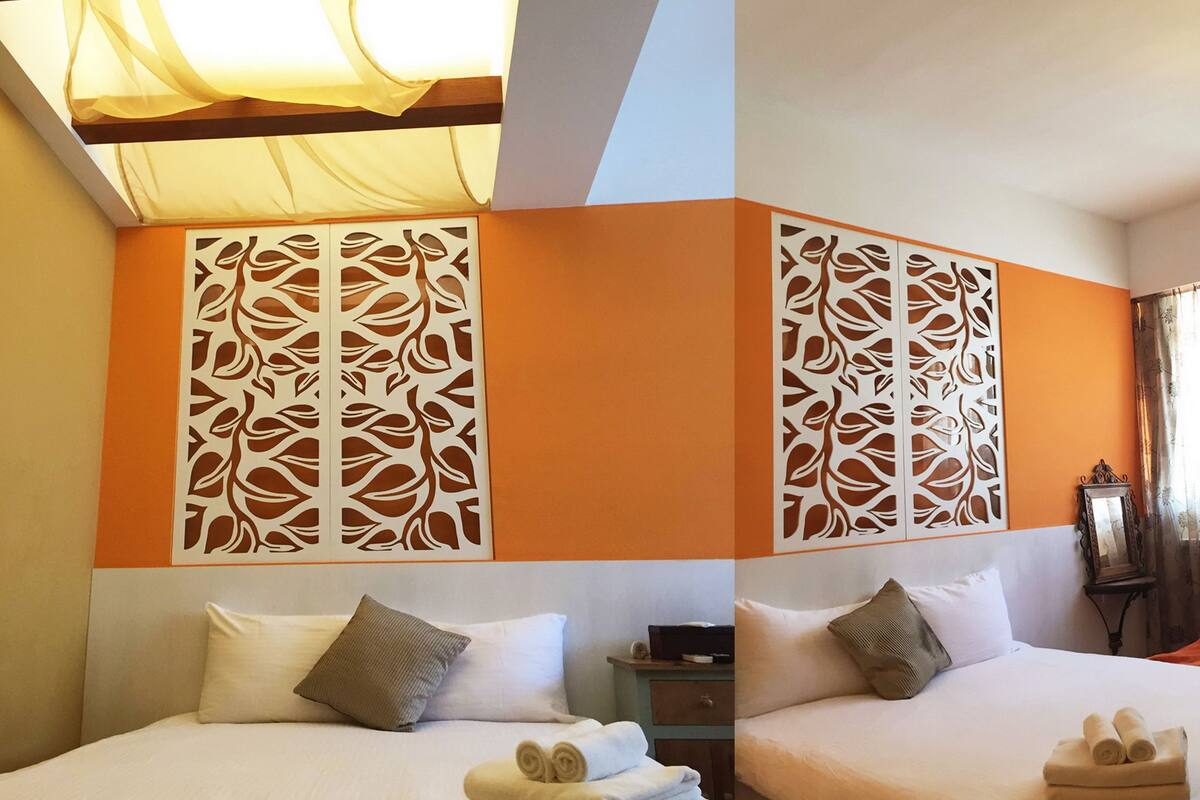 Desk, blackout curtains, free WiFi, bed sheets