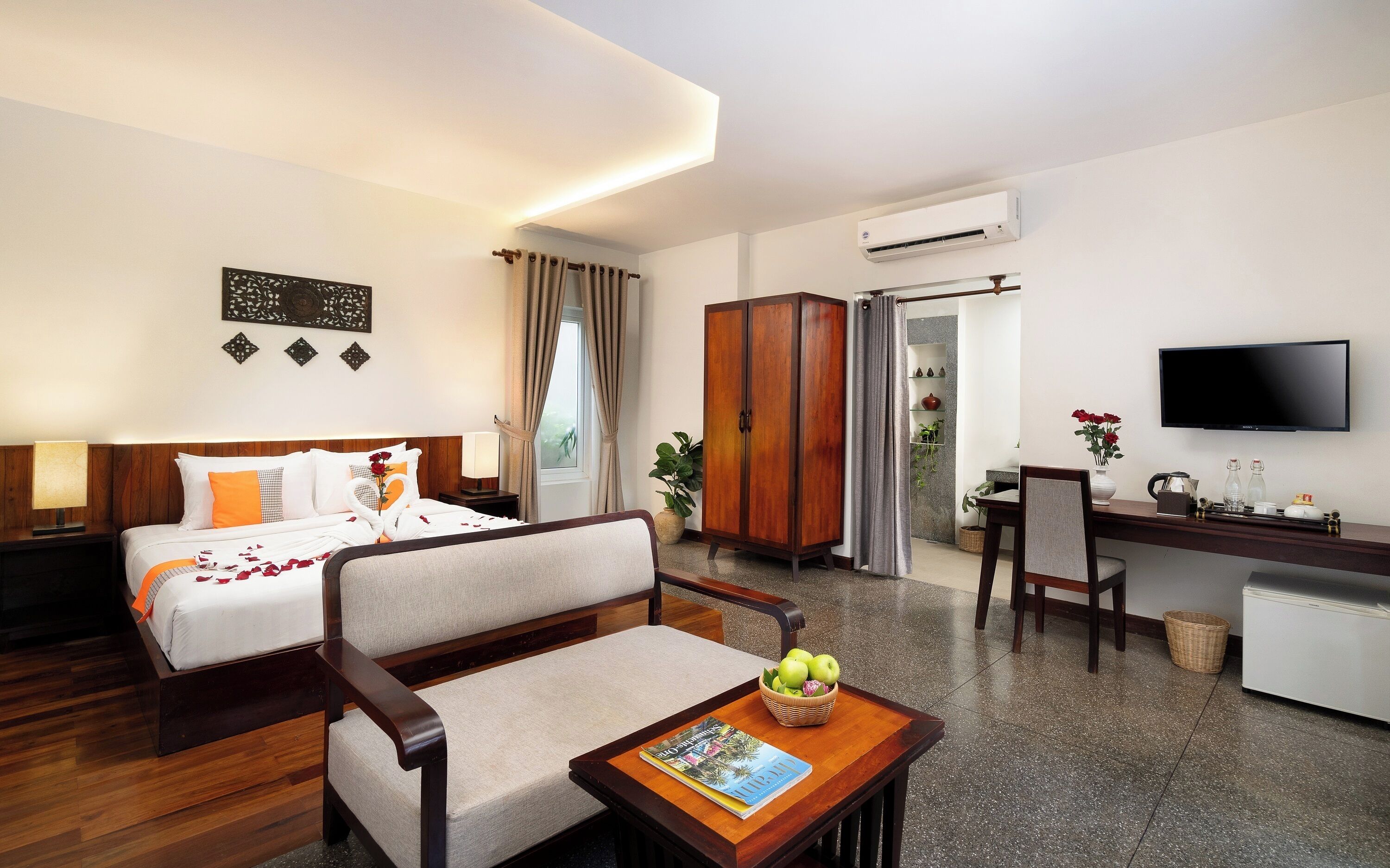 Honeymoon Suite with Balcony Pool View | Egyptian cotton sheets, premium bedding, down comforters, pillowtop beds