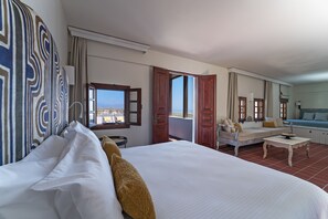 Grand Suite, 1 Bedroom, Balcony, Sea View | In-room safe, blackout drapes, free WiFi, bed sheets - Maris Lindos, Suites and Apartments (Rhodes)