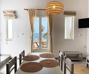 Apartment, 1 Bedroom, Sea View | In-room dining - Agnadi Syros Beachfront Studios & Rooms (Syros)