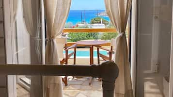 Double Room, 1 Double Bed, Private Bathroom, Sea View | Terrace/patio