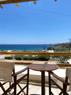 Double Room, 1 Double Bed, Private Bathroom, Sea View | Terrace/patio - Agnadi Syros Beachfront Studios & Rooms (Syros)
