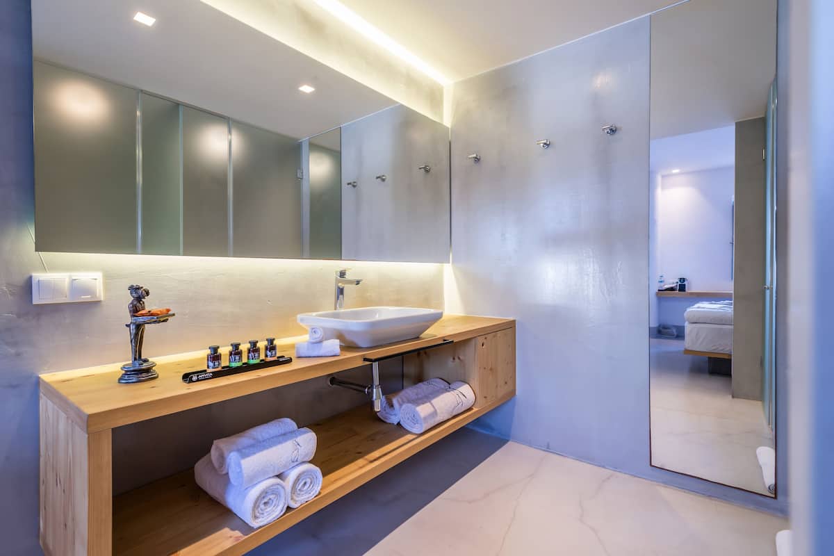 suite, jetted tub (dreambox quadruple) | bathroom | shower, designer toiletries, hair dryer, bathrobes