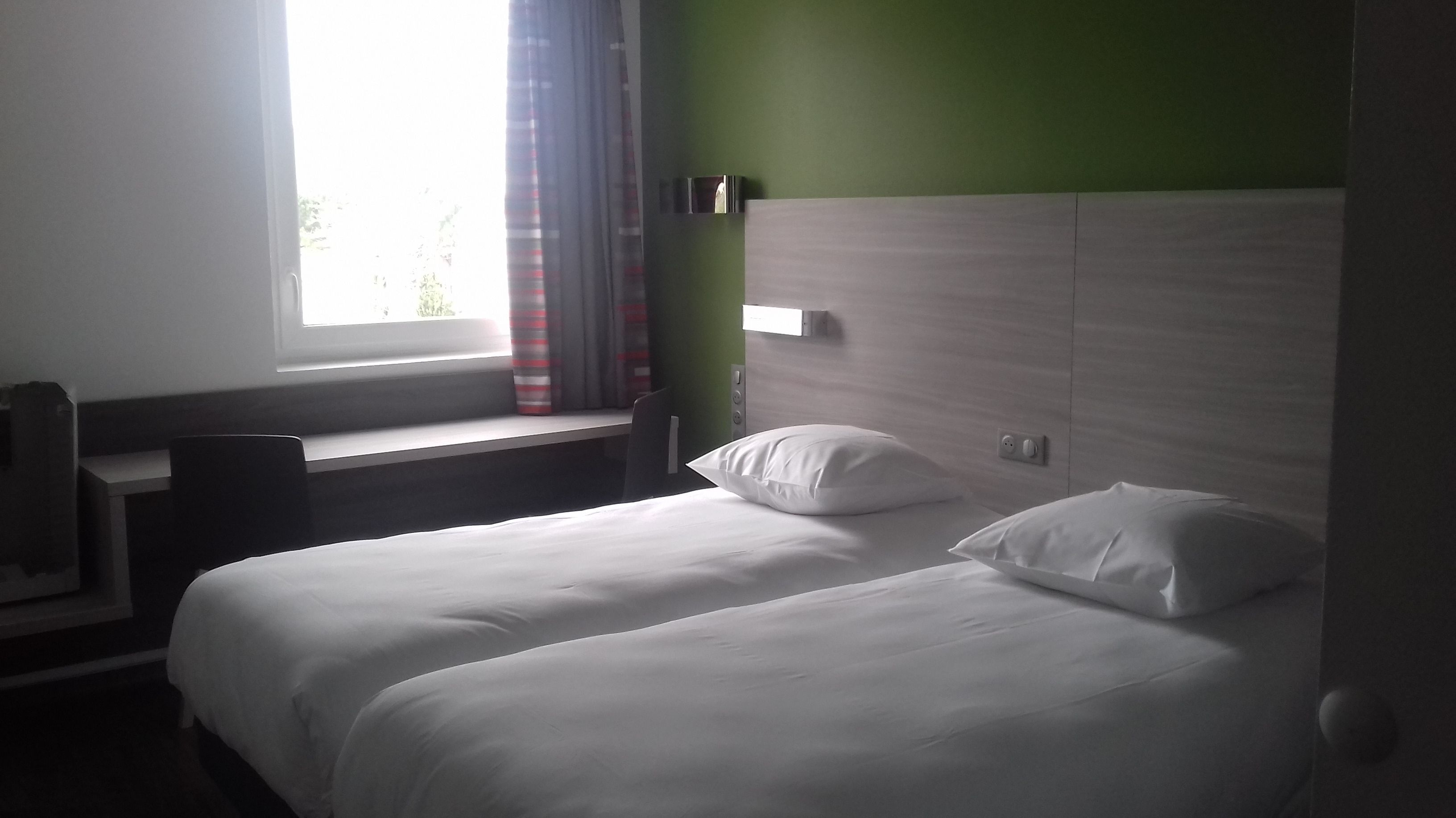 twin room | desk, blackout curtains, soundproofing, iron/ironing board