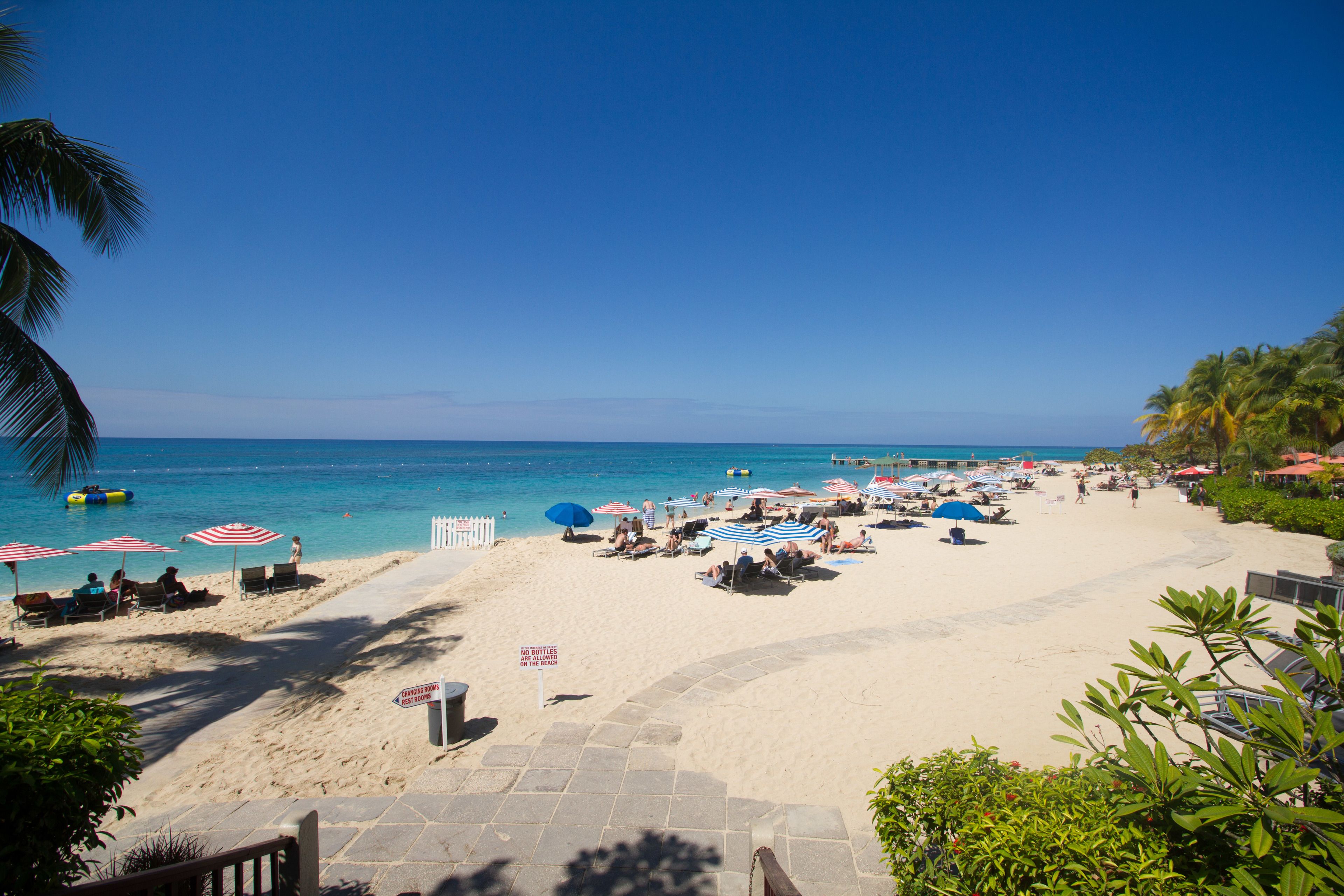 beach nearby, white sand