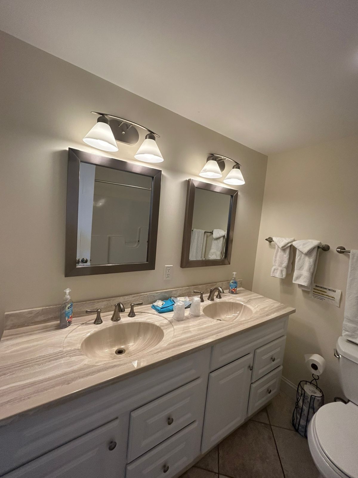 free toiletries, hair dryer, towels, soap