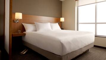 Desk, blackout drapes, soundproofing, iron/ironing board