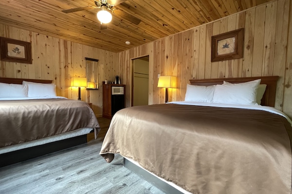 Desk, laptop workspace, free WiFi, bed sheets
