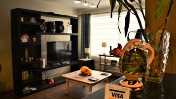 Exclusive Apartment | Living area | 21-inch TV with satellite channels