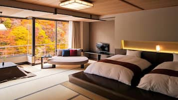 Free minibar items, in-room safe, desk, blackout curtains