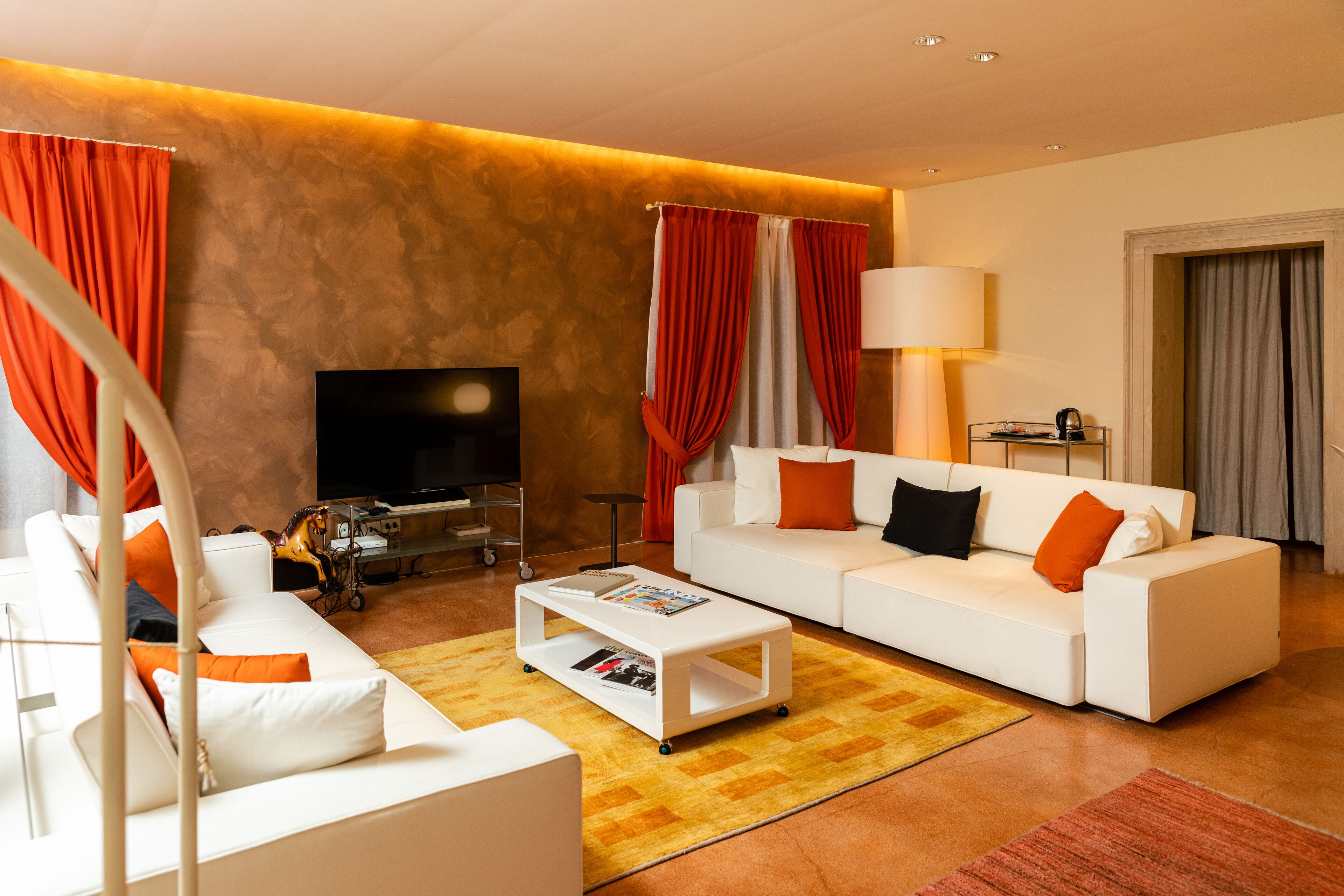 family suite, 2 bedrooms | living area | 50-inch flat-screen tv with satellite channels, tv