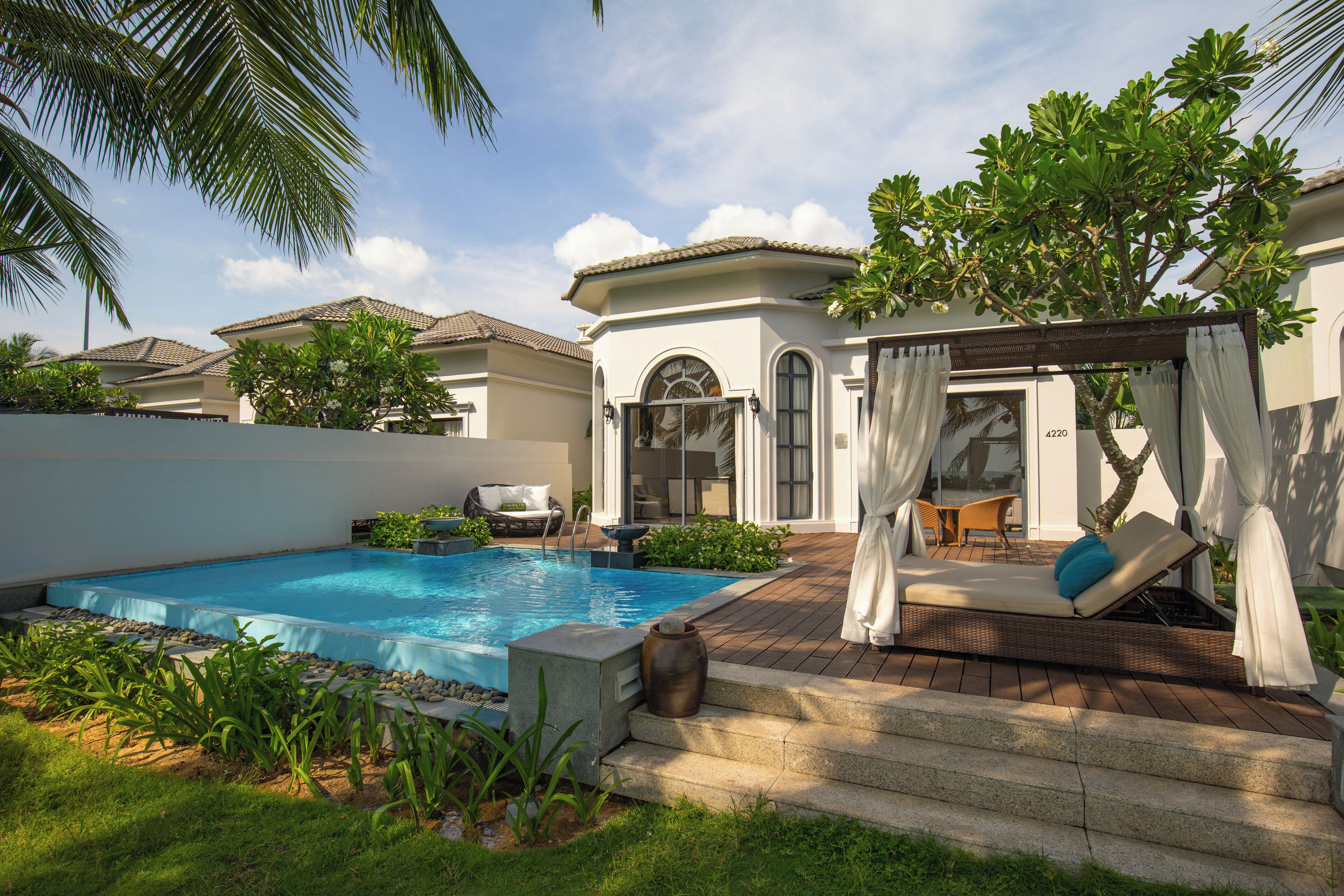The Level 3-Bedroom Villa Ocean View with Private Pool | Living area | LCD TV