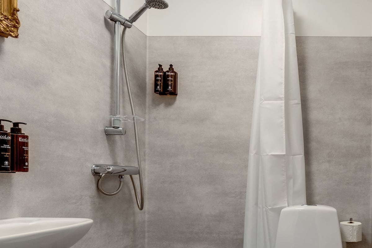 Kylpyhuone | Suihku, ilmaiset hygieniatuotteet, hiustenkuivaaja, pyyhkeet