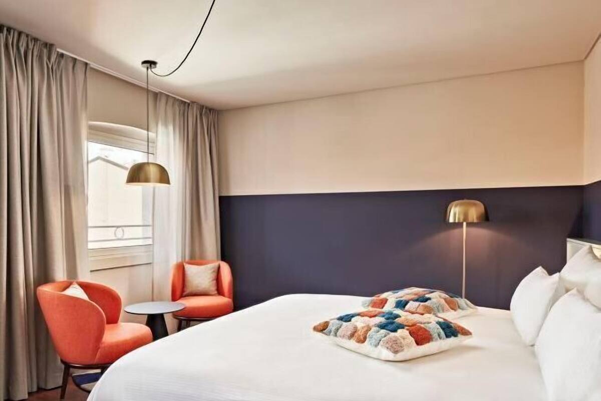 Blackout drapes, iron/ironing board, WiFi (free), bed sheets