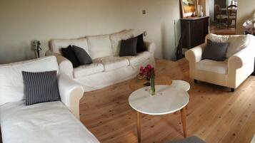 Villa, 2 Bedrooms | Living area | Flat-screen TV, fireplace, video game console, DVD player