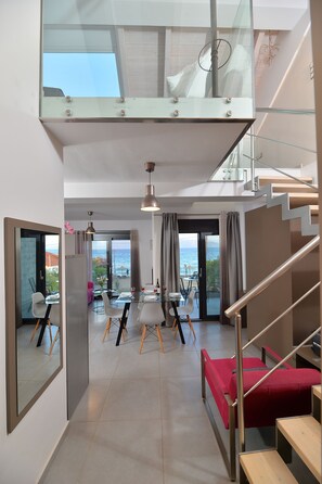 Duplex, Sea View (Horizon) | Premium bedding, memory foam beds, minibar, in-room safe - Seacret Apartments (Aigialeia)
