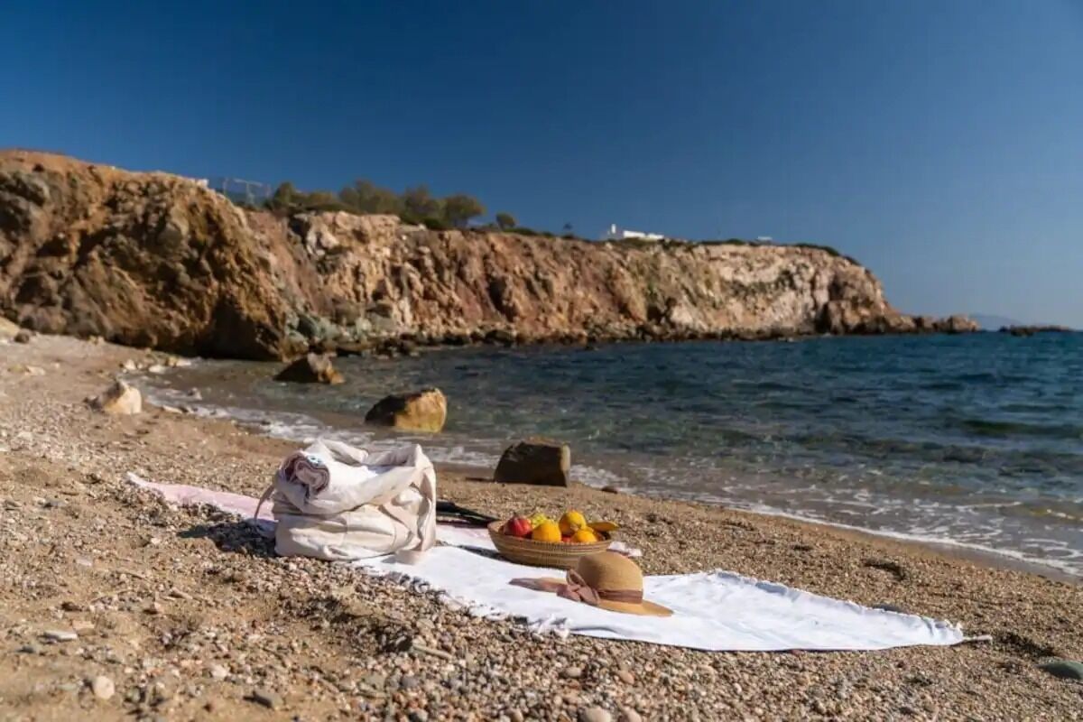 En la playa, toallas de playa