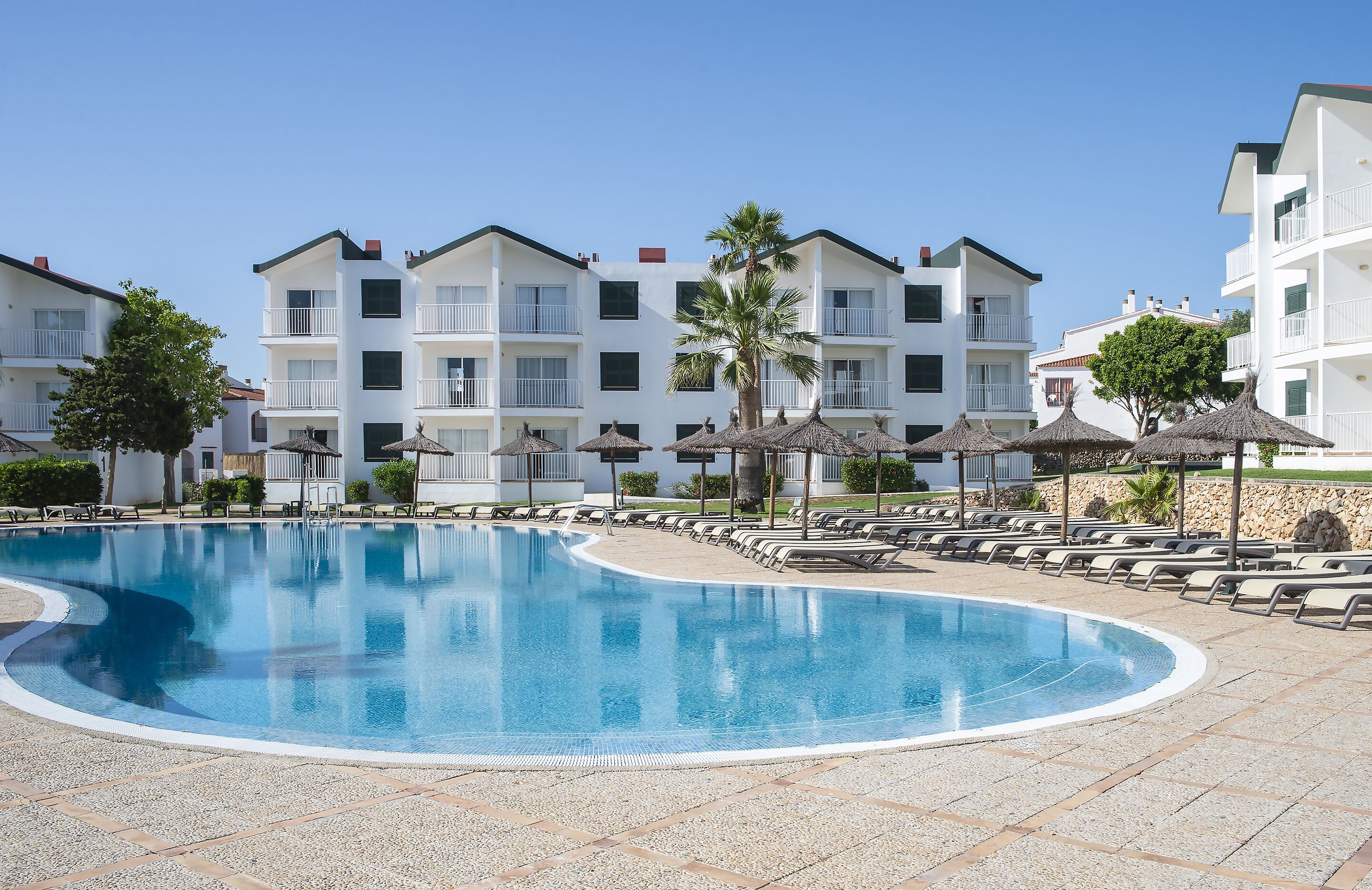 2 outdoor pools, pool umbrellas, pool loungers