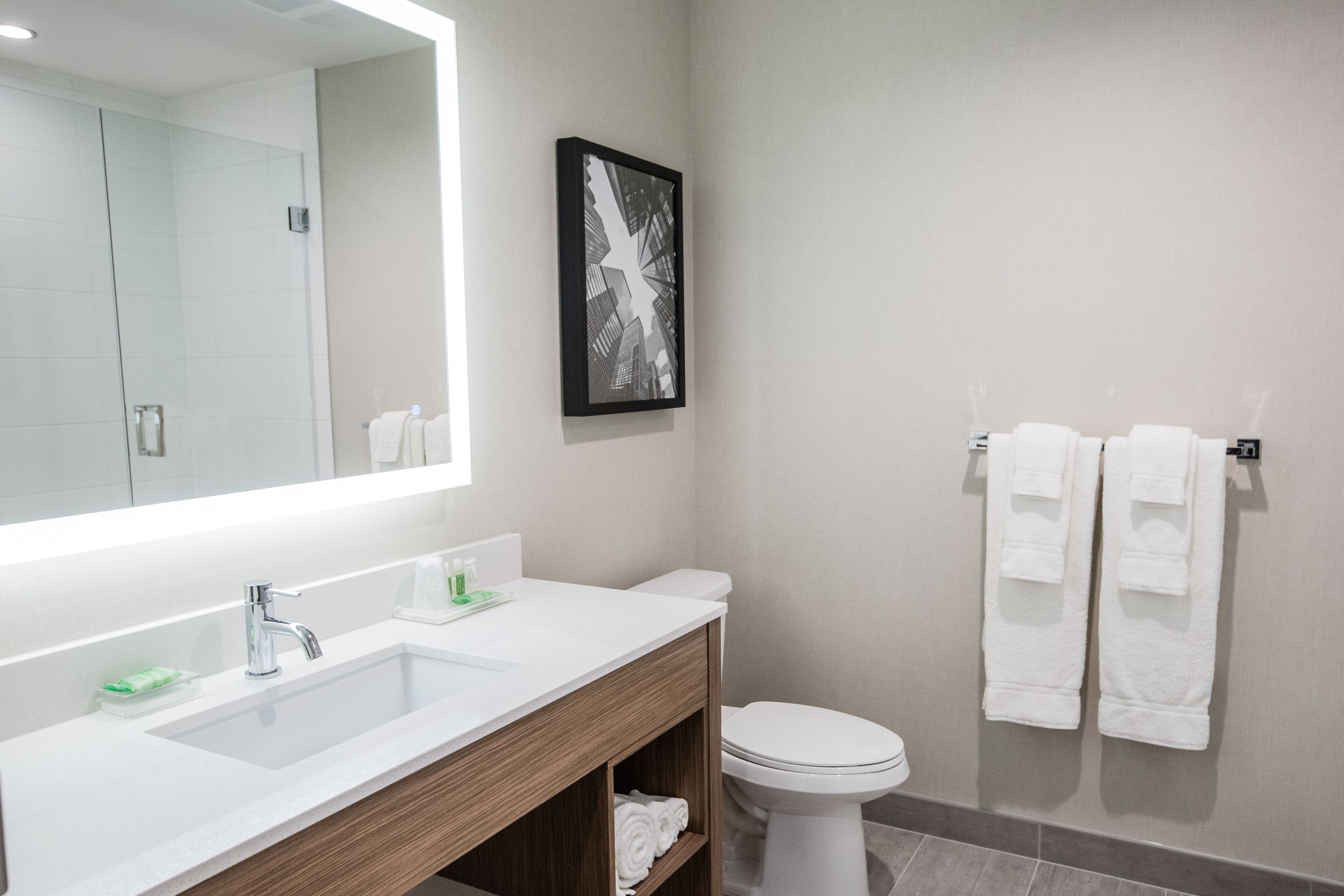 Free toiletries, hair dryer, towels