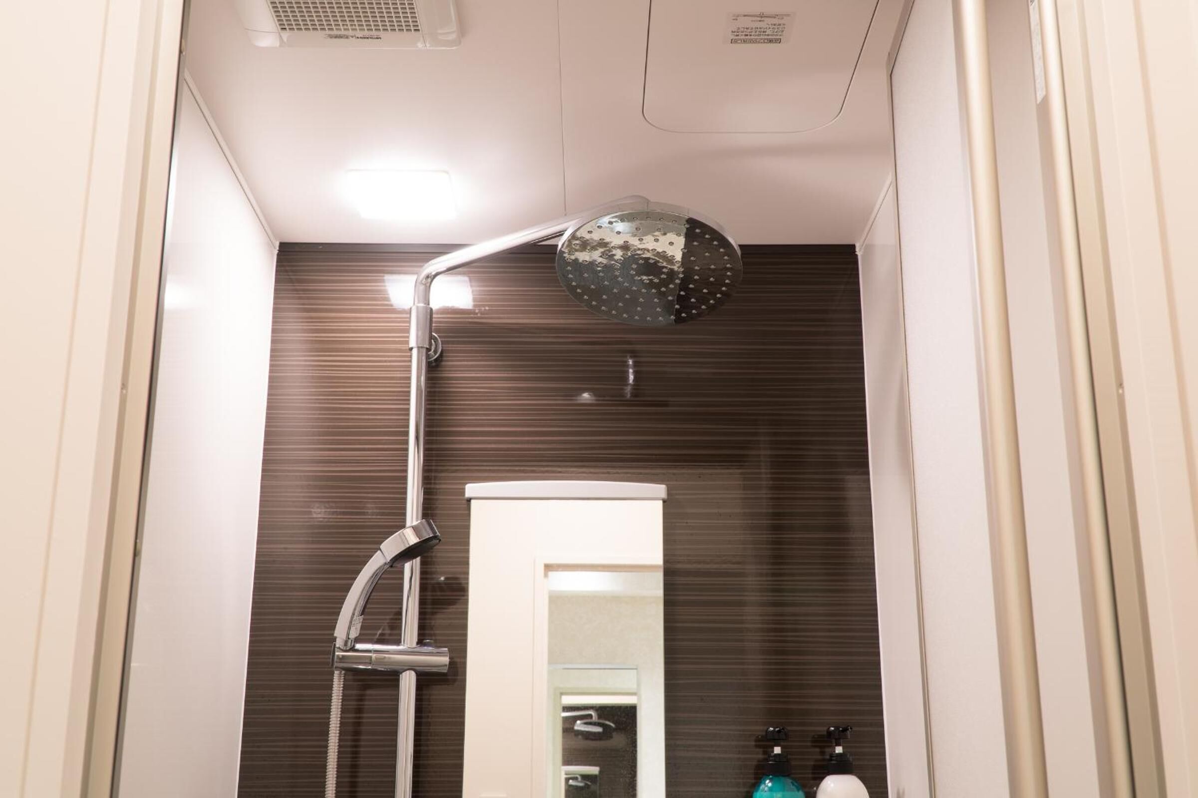 Shower, free toiletries, hair dryer, slippers