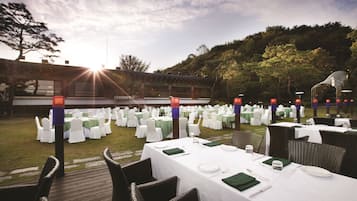 Outdoor banquet area
