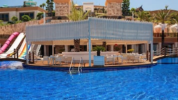 6 bars/lounges, poolside bar, beach bar