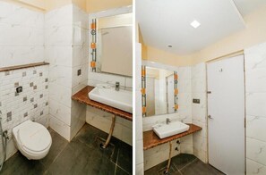 Shower, free toiletries, towels