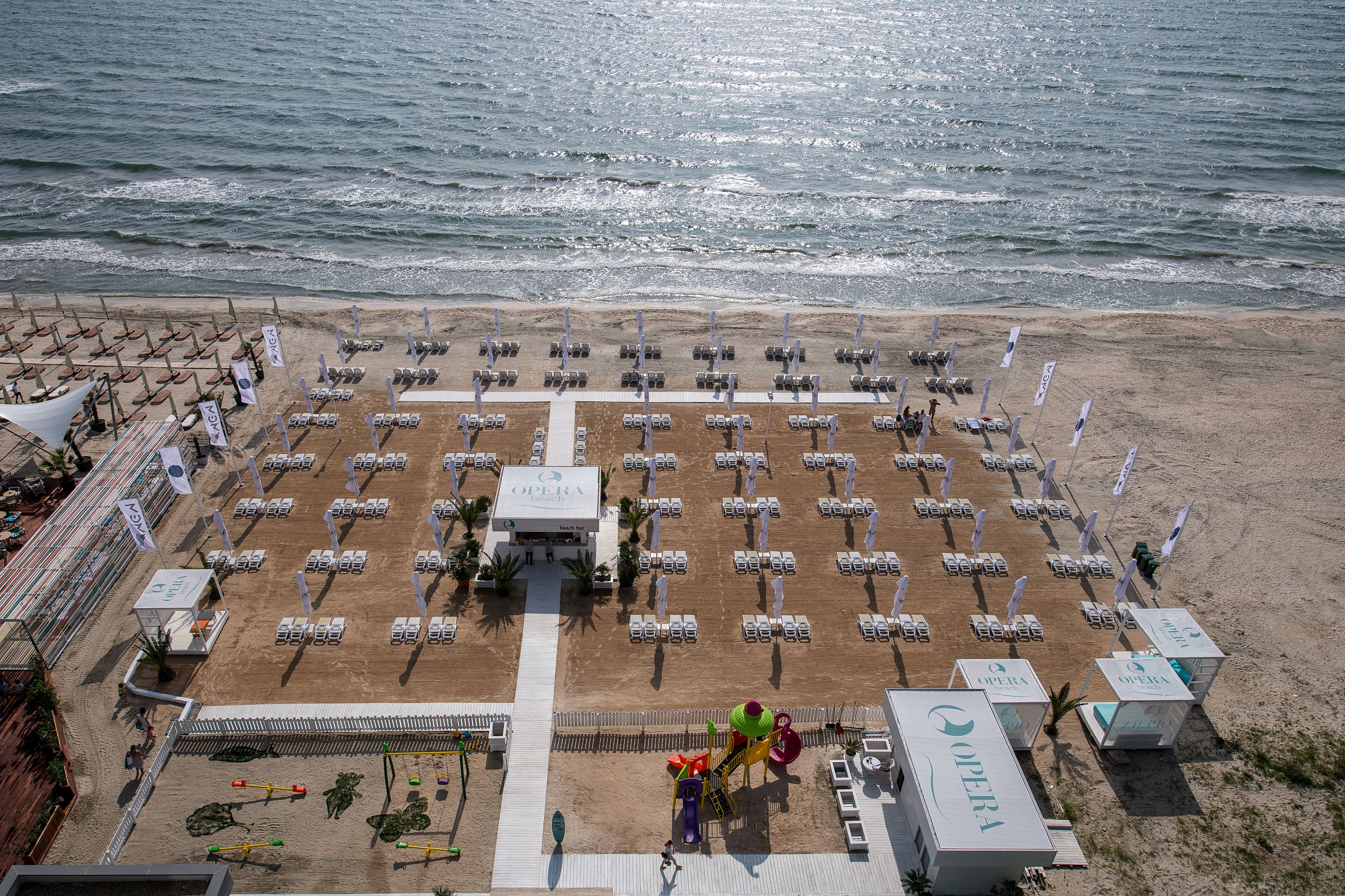 Utsikt mot strand/hav