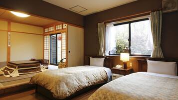 Huone, lisärakennuksessa (Japanese Western Style, Open Air Bath) | Ilmainen Wi-Fi, vuodevaatteet