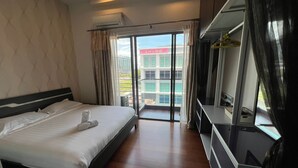 Apartemen Eksekutif, 1 kamar tidur, pemandangan kota | Seprai premium, meja kerja, kedap suara, dan setrika/meja setrika