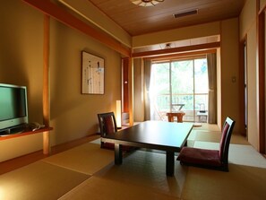 Japanese Style Room with Private Open-air Bath | Living room | Flat-screen TV - Yu no yado Wadoh (Chichibu)