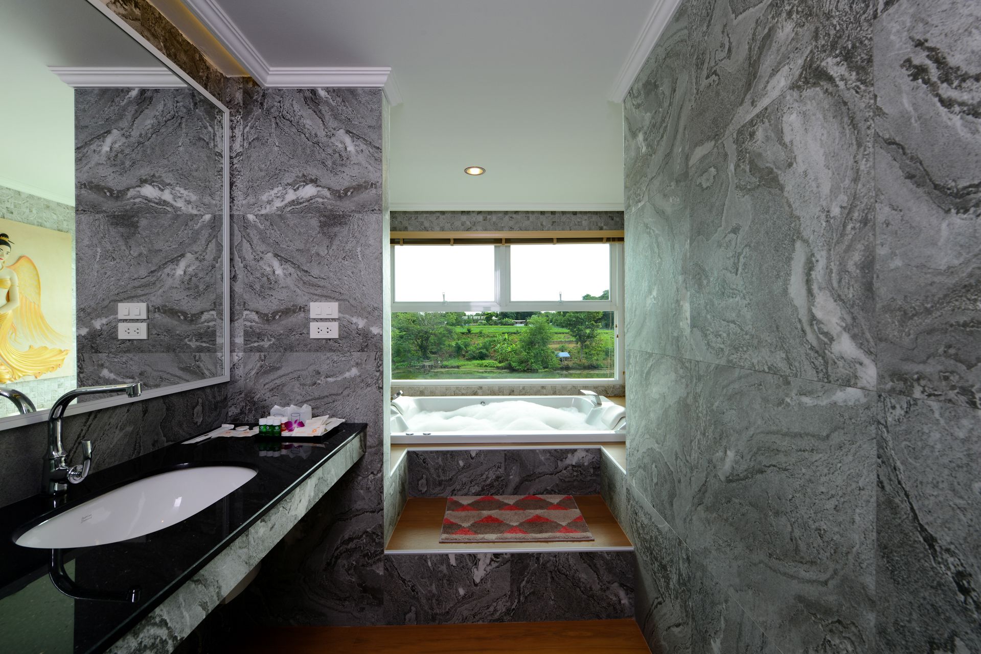 princess suite double room | bathroom | rainfall showerhead, free toiletries, hair dryer, towels