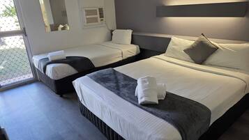 Premium bedding, desk, blackout drapes, iron/ironing board