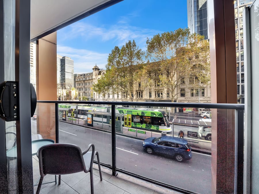 Leilighet – deluxe, 2 soverom, byutsikt | Terrasse/patio