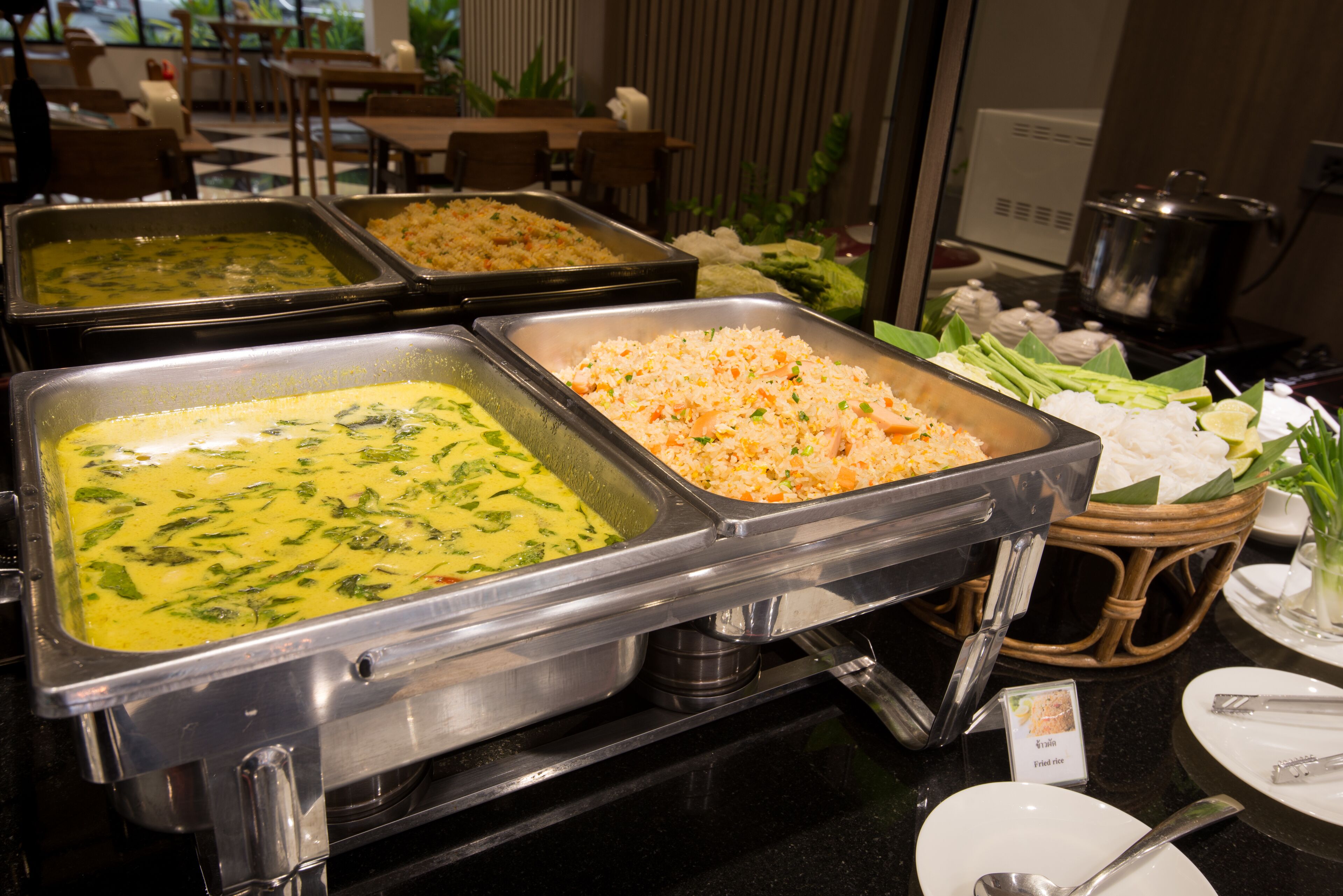 daily buffet breakfast for a fee