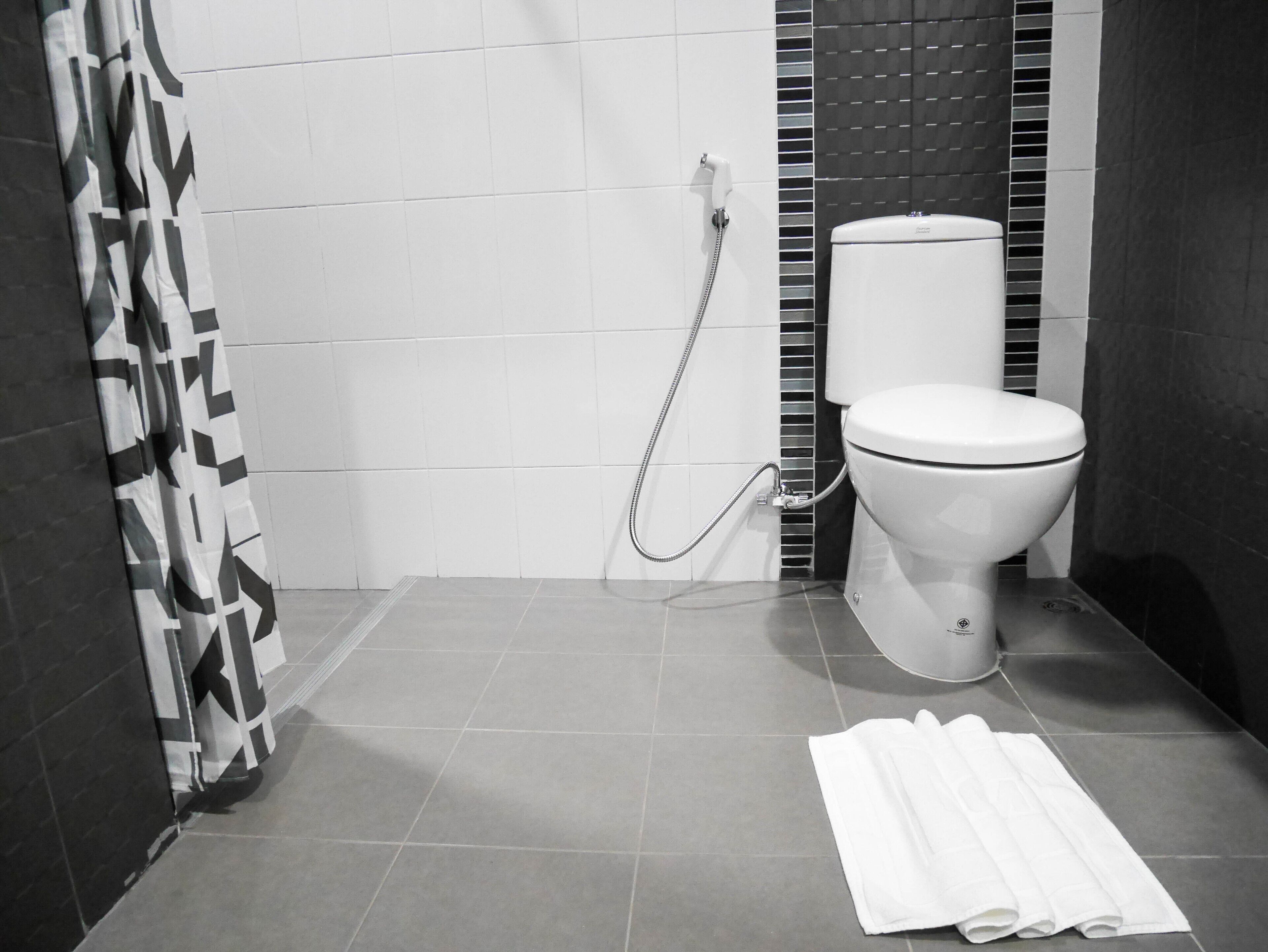 shower, free toiletries, hair dryer, slippers