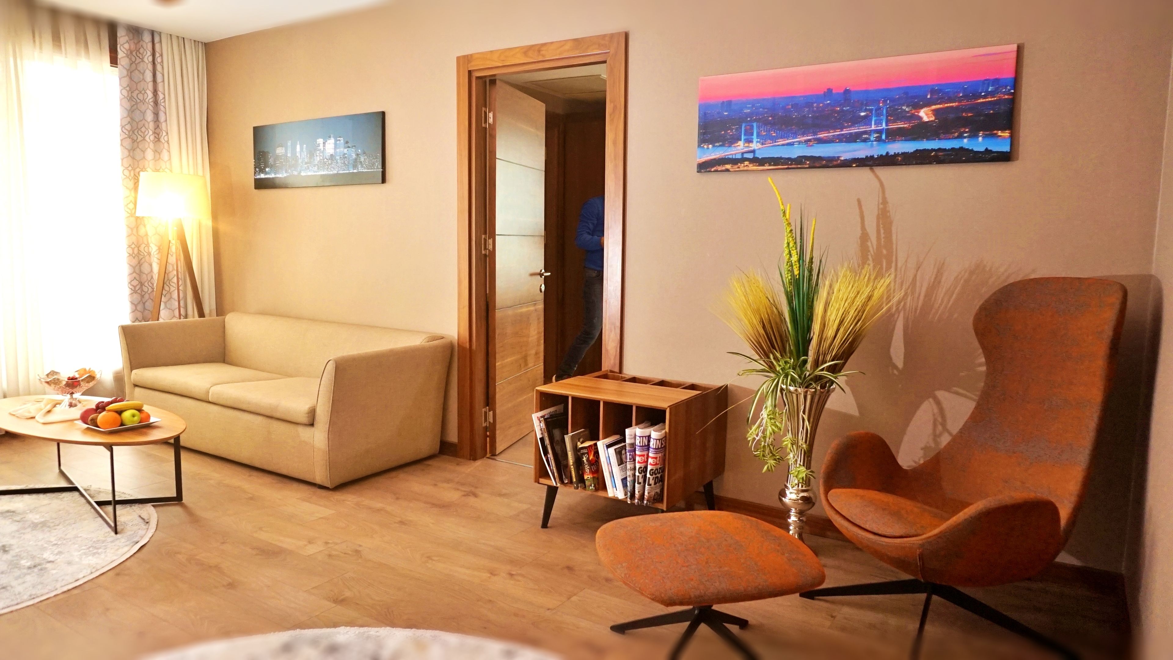 suite (king) with free airport transfer | living room | 43-inch led tv with satellite channels, tv