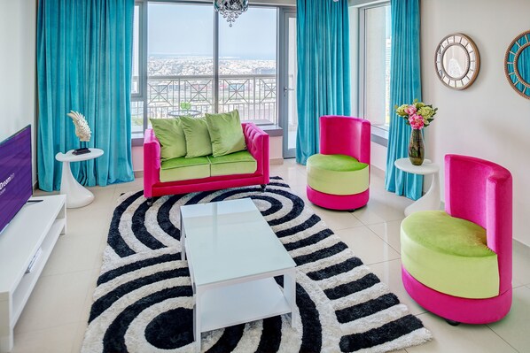 Appartement Ville, 2 chambres | Literie de qualité, coffre-fort, décor unique, ameublement unique