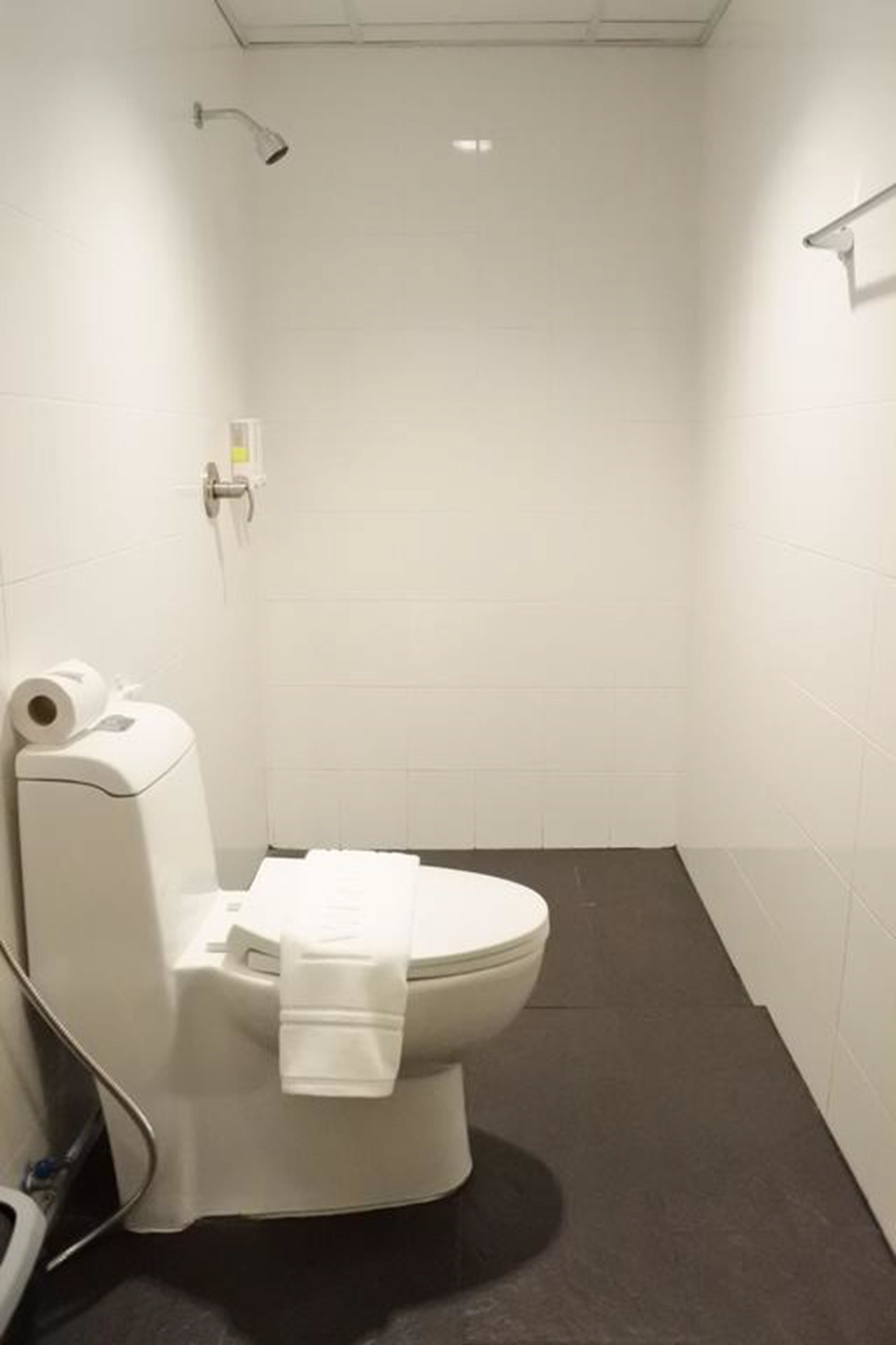 shower, free toiletries, slippers, bidet