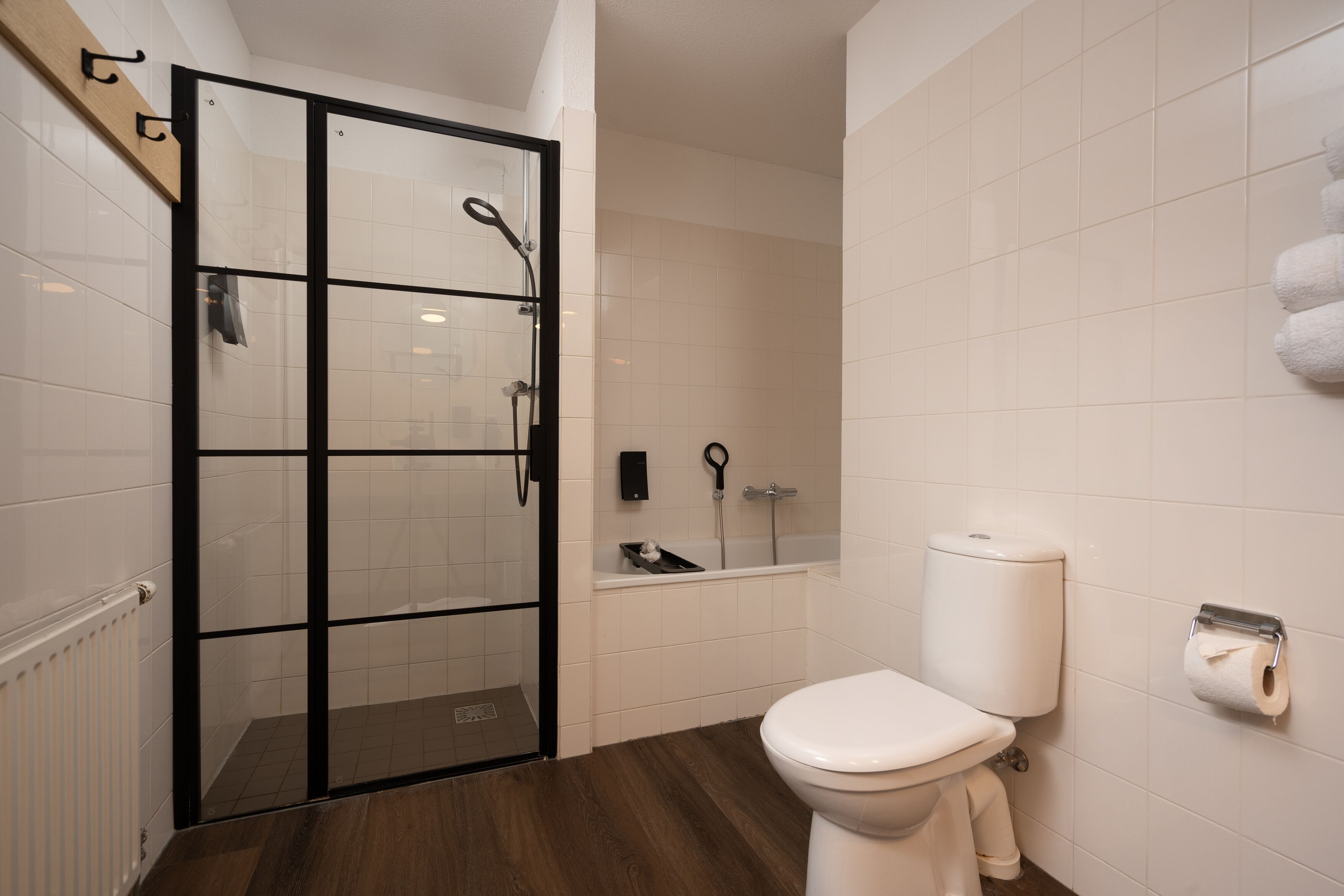 free toiletries, hair dryer, towels