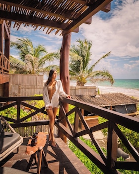 Oceanfront Suite | Terrace/patio at Hotelito Azul - A Michelin Key Winner