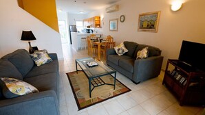 Superior Townhome, 2 Bedrooms, Kitchen, Harbour View | Living room - Villa 422D at Jolly Harbour (Jolly Harbour)