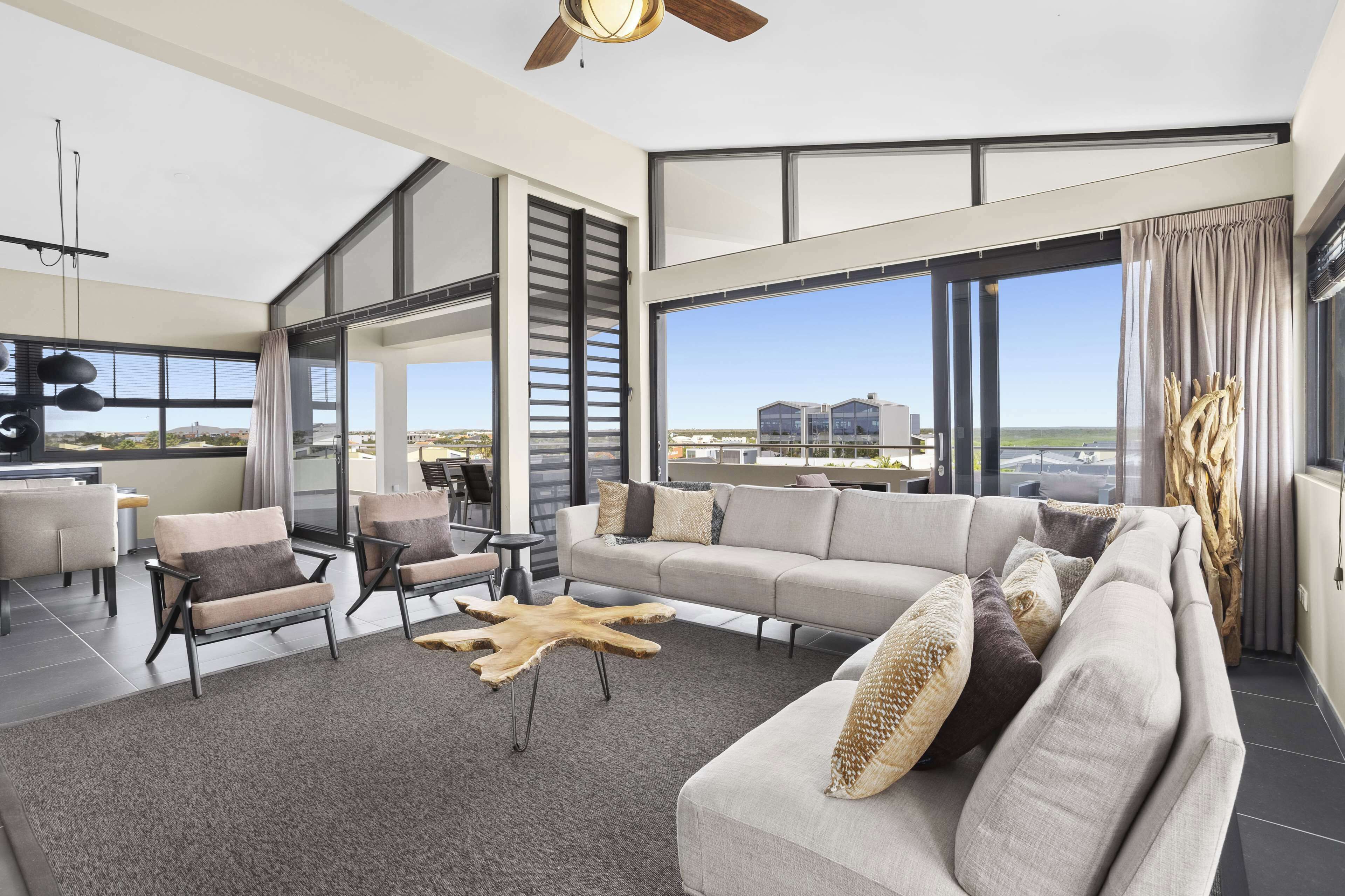 3 king beds penthouse- island view | living area | led tv