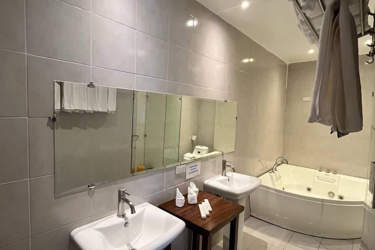 botanical suite with jacuzzi | bathroom | shower, rainfall showerhead, free toiletries, hair dryer