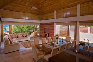 Luxury Villa, 5 Bedrooms, Private Pool, Beachfront | Living area | Flat-screen TV, video-game console, DVD player - Samara Luxury Beachfront Villa (Koh Samui)