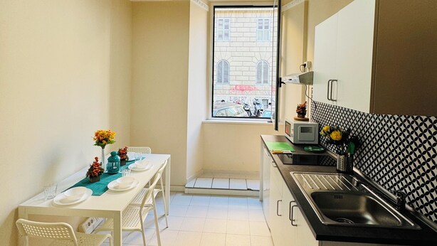 Two-Bedroom Apartment | Private kitchen | Refrigerator (on request), electric kettle - Rome Terminal House (Rome)