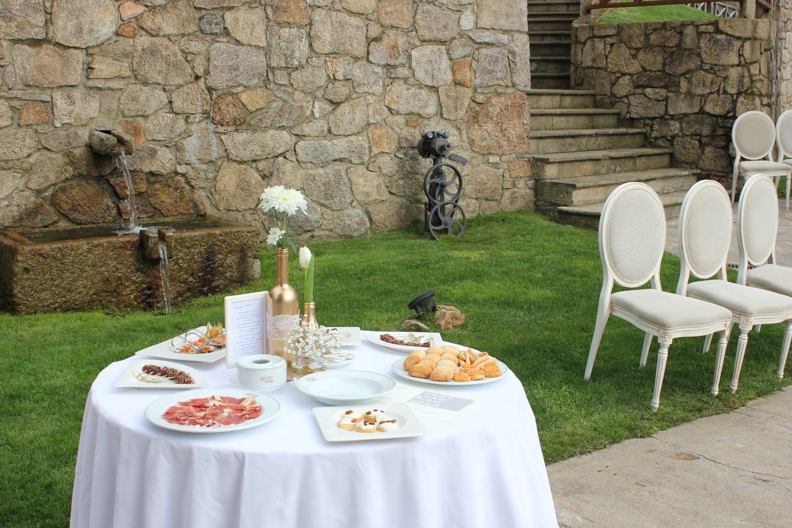 Outdoor banquet area